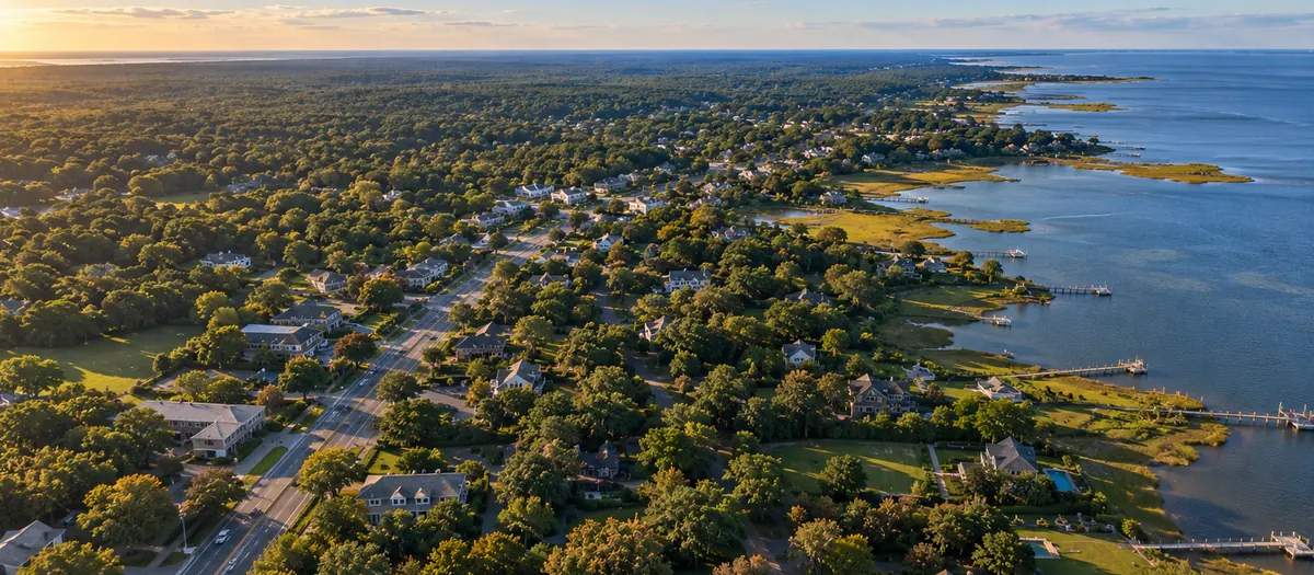 Aerial view of East Quogue, NY