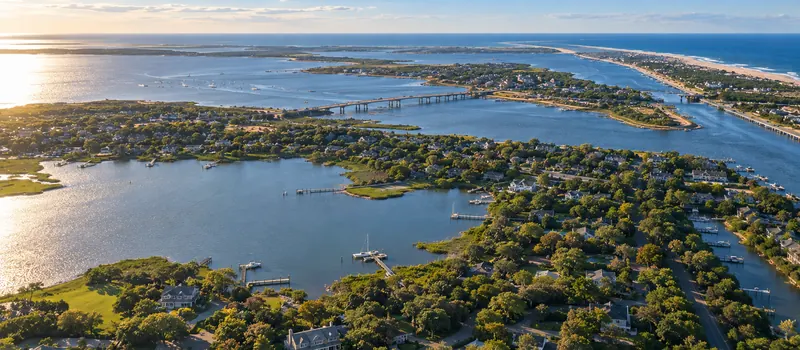Aerial view of Hampton Bays, NY