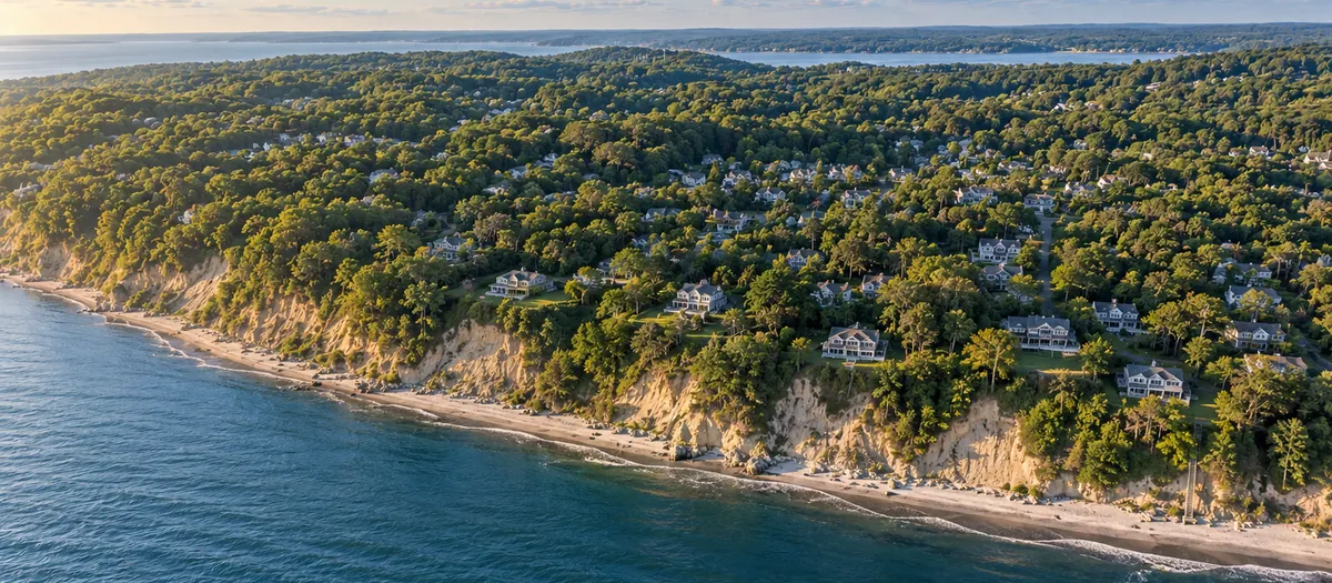 Aerial view of Rocky Point, NY